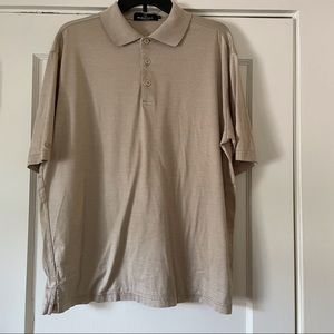 Bugatchi Uomo Pima Cotton Polo Shirt Tan-SZ M